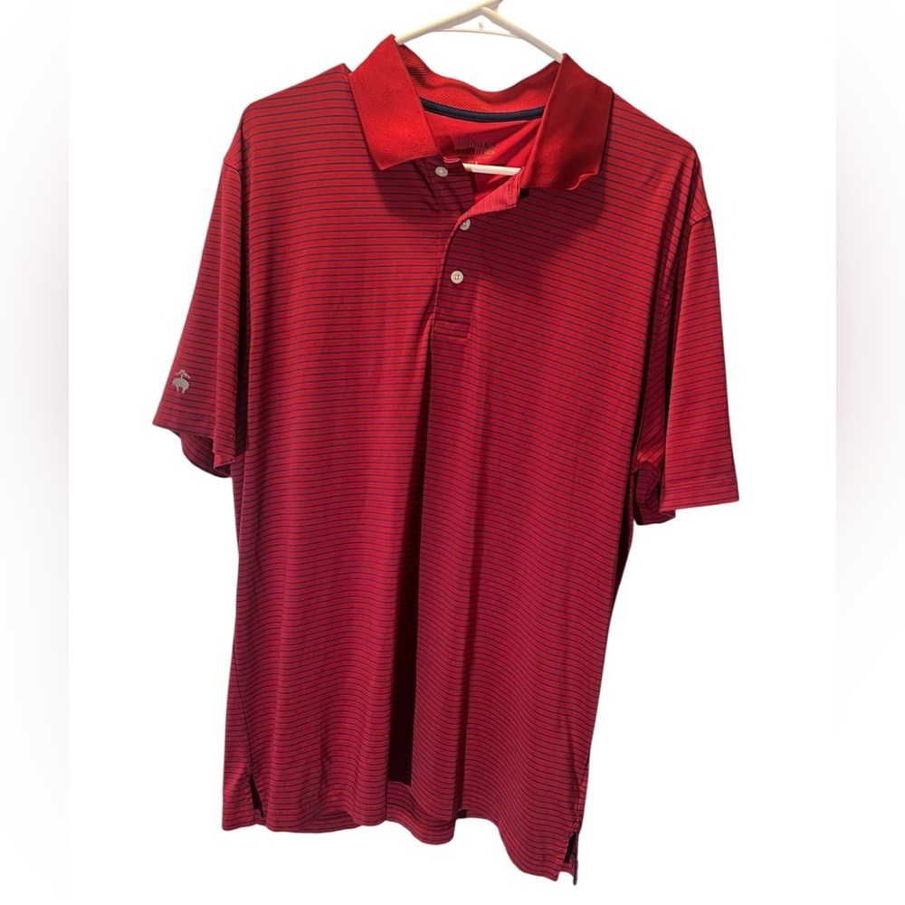 Brooks Brothers Red and Navy Blue Striped Performance Polo Size XL